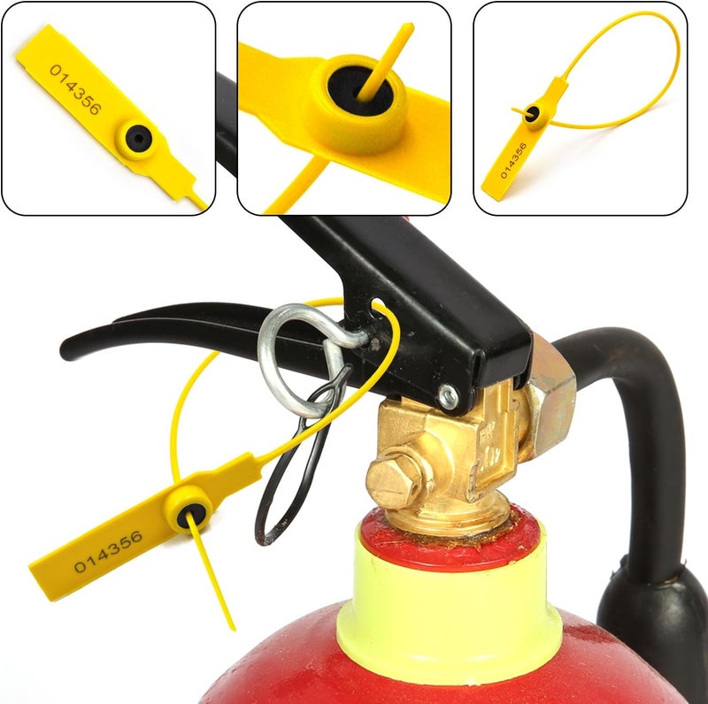 FlixGrdy (500pcs) 11 inch Plastic Numbered Security Seal Pull Tight Padlock Safety Tag Tamper Proof Tie Disposable Self-Locking Seals, Yellow - Image 3